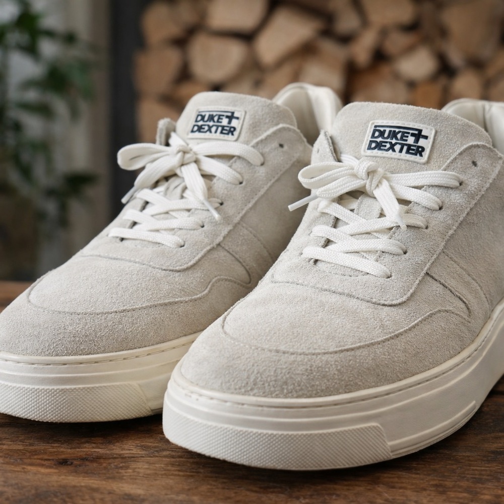 Men's Cream Suede Sneakers